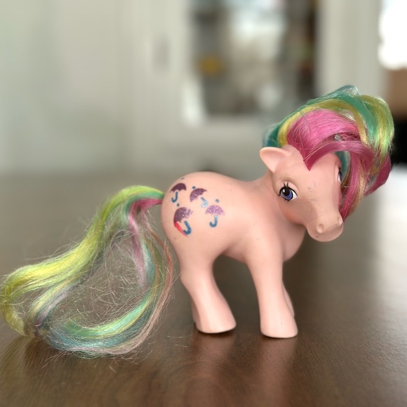 Vintage 1983 My Little Pony G1 Parasol Rainbow Hair Umbrellas 80s Figure - Picture 1 of 3